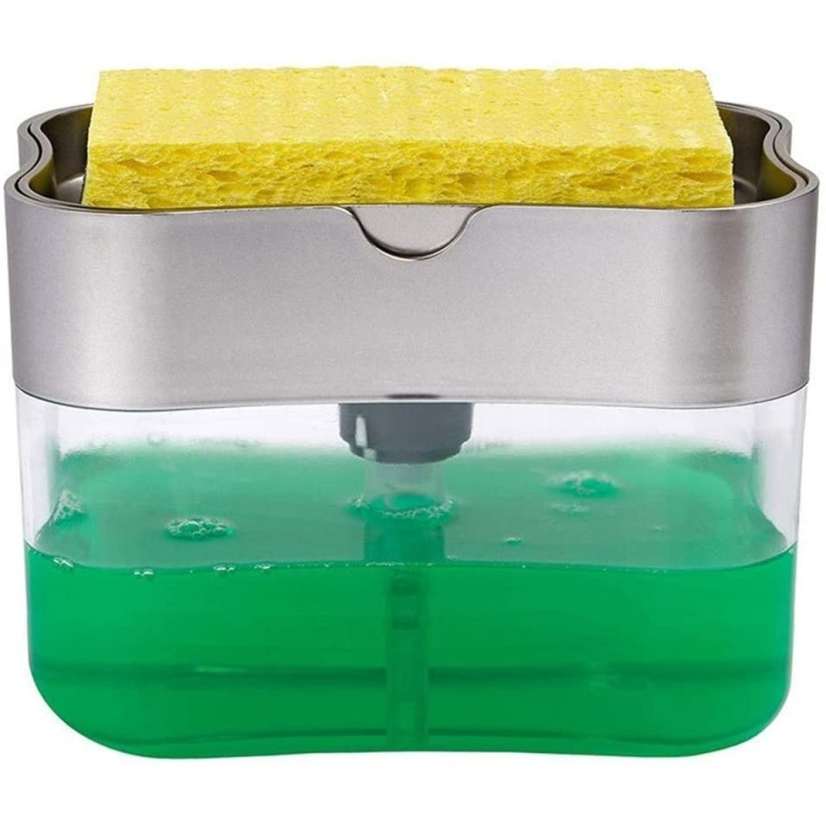 Soporte + Esponja Lava Platos Dispensador Detergente Jabón - Imagen 8