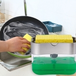 Soporte + Esponja Lava Platos Dispensador Detergente Jabón - Imagen 18