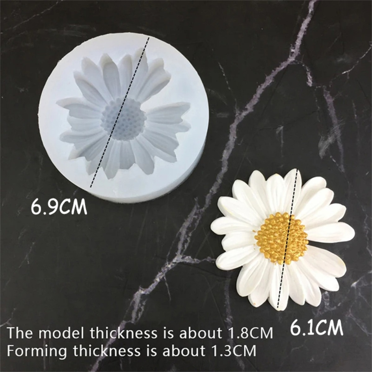 Molde Silicona Flor Margarita Diy Aromaterapia Jabones Velas - Imagen 6