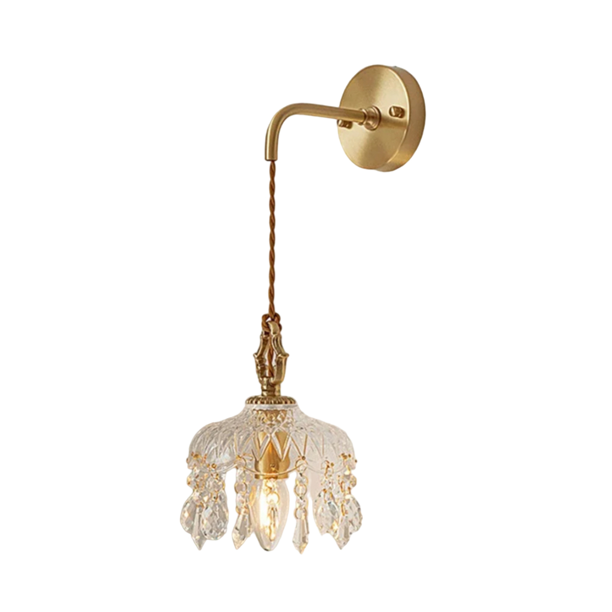 Lámpara Pared Cristal Lujo Estilo Nórdico Led Decorativa - Imagen 1