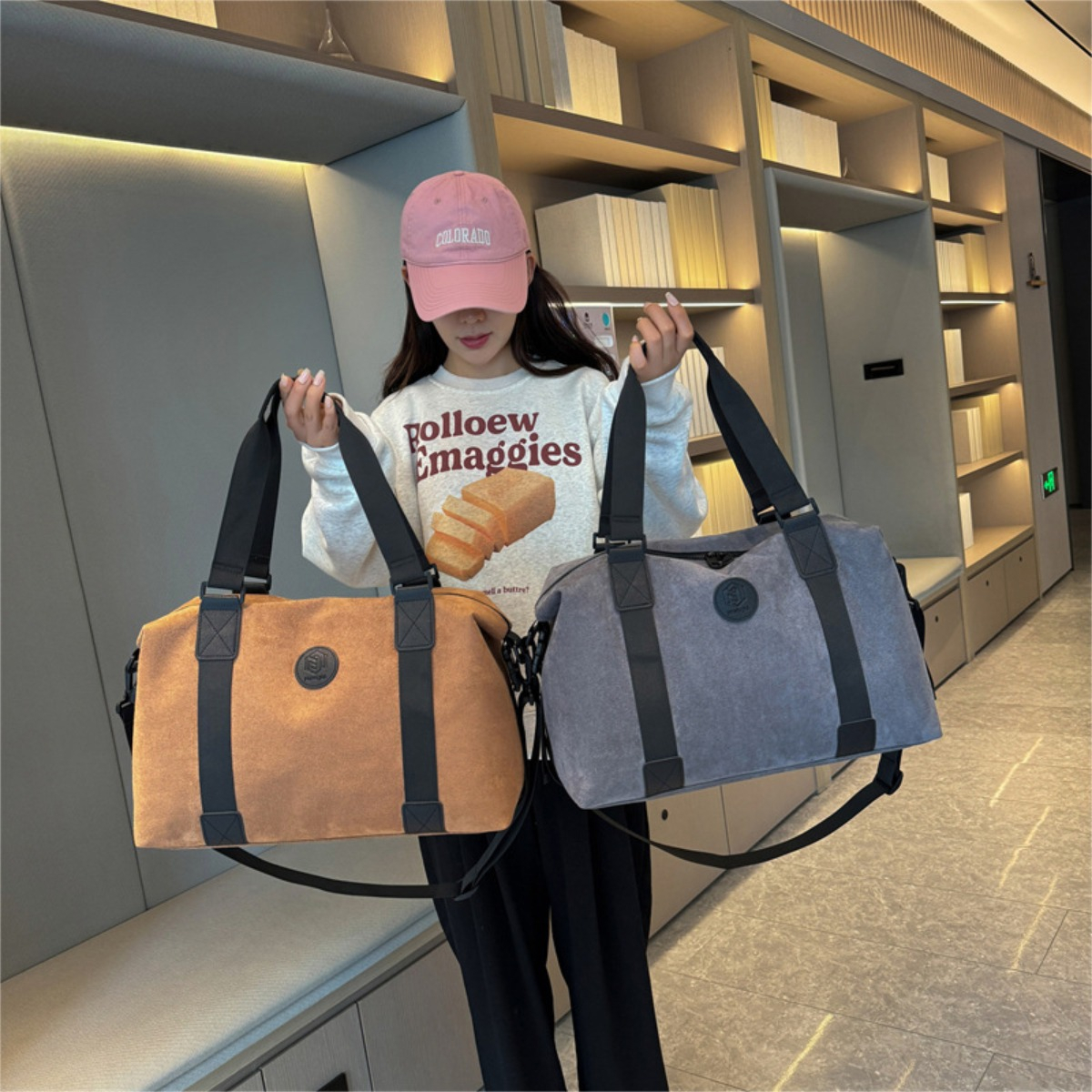 Bolso Urbano Para Viaje Gimnasio Unisex En Nobuck Pu - Imagen 6