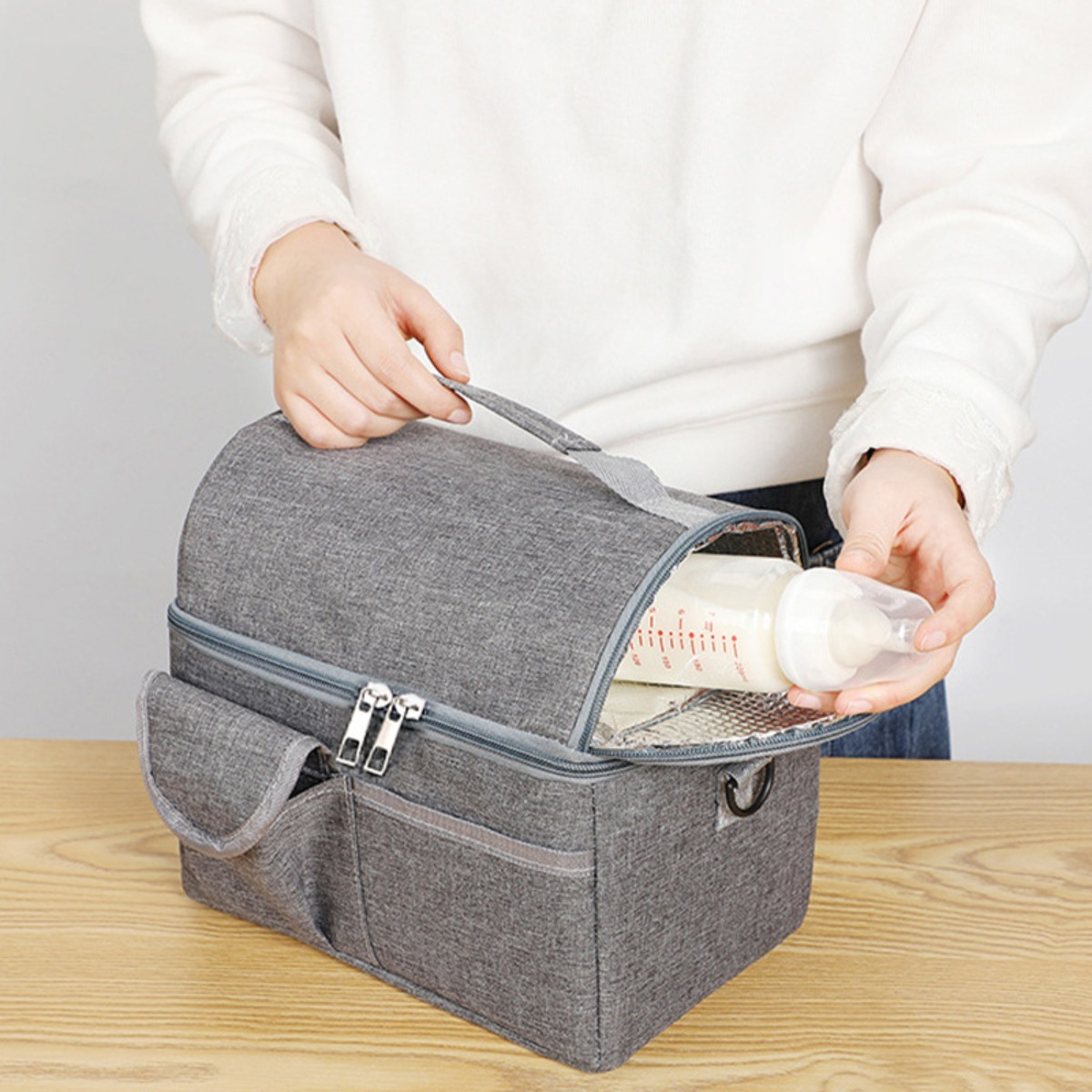 Lunchera Lonchera Bolso Térmico Con Bolsillo Externo - Imagen 10