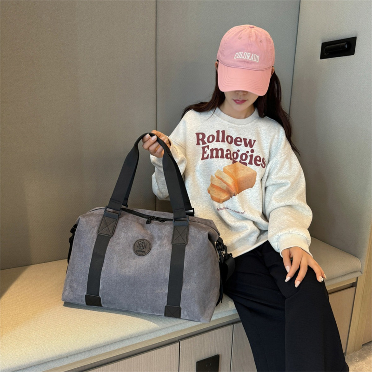 Bolso Urbano Para Viaje Gimnasio Unisex En Nobuck Pu - Imagen 8