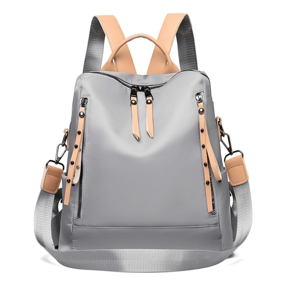 Mochila Doble Bolsillo Exterior Dama Cartera Gran Capacidad - Imagen 1