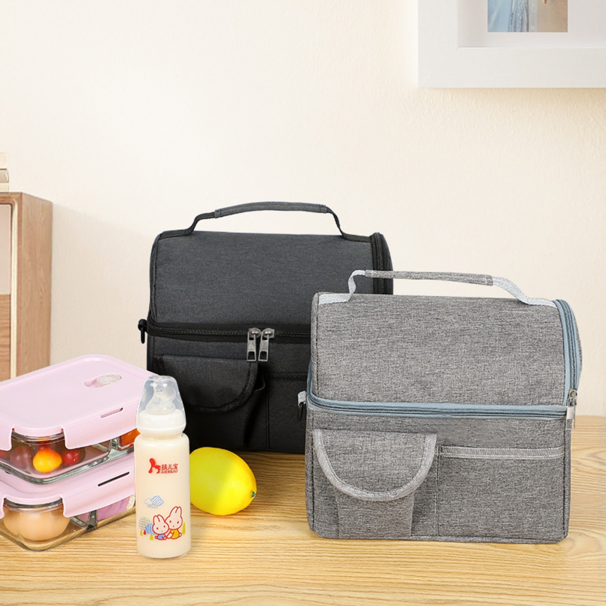 Lunchera Lonchera Bolso Térmico Con Bolsillo Externo - Imagen 5