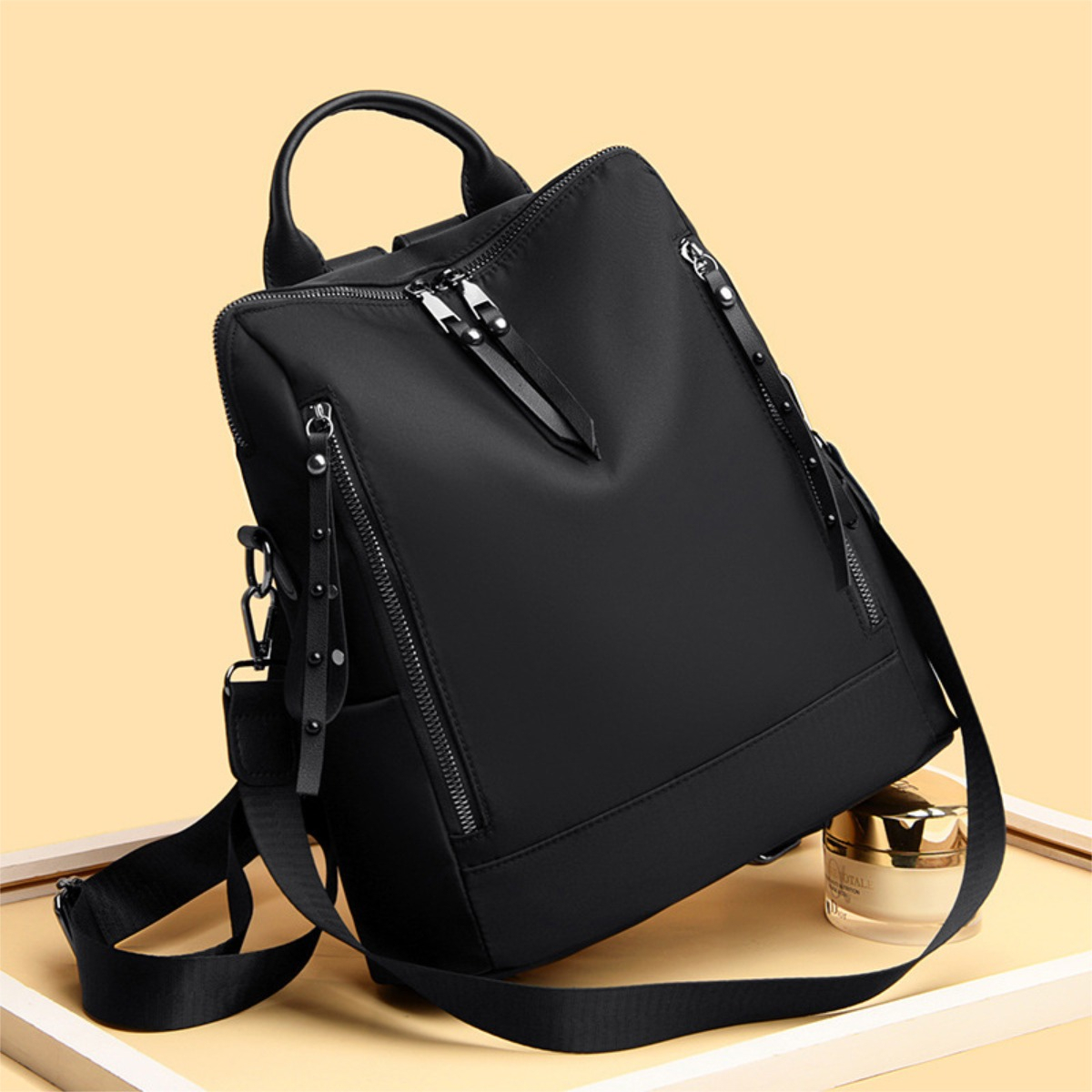 Mochila Doble Bolsillo Exterior Dama Cartera Gran Capacidad - Imagen 10