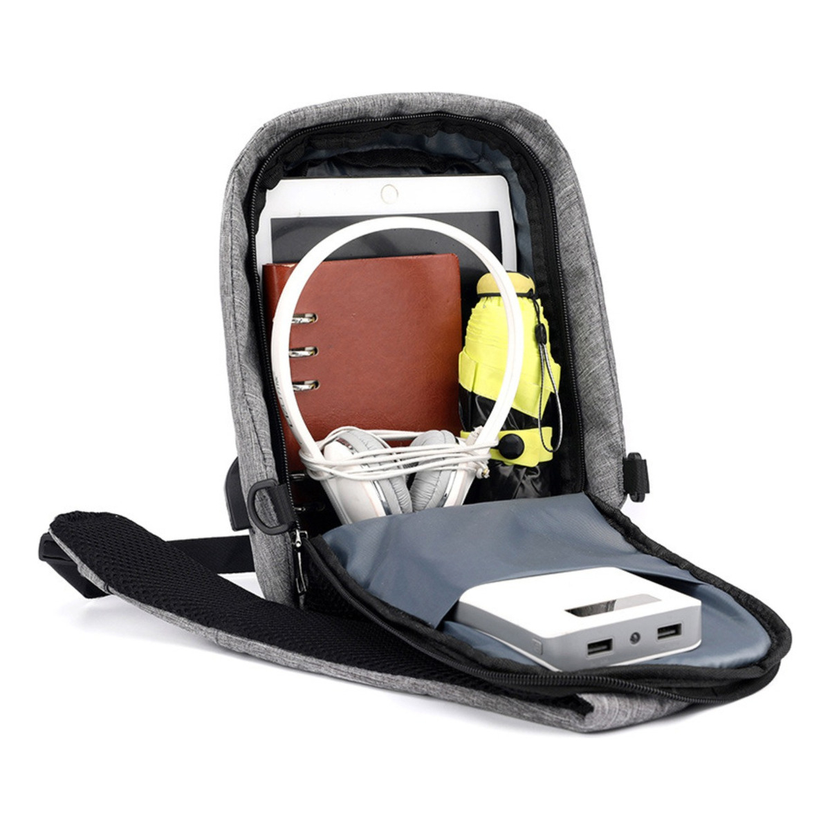 Morral Mochila Antirrobo Cable Usb P/power Bank Anti Robo - Imagen 9