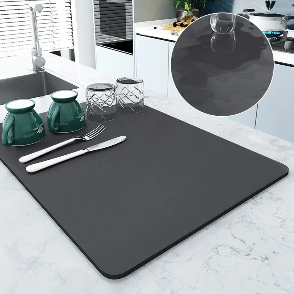 Alfombrilla Absorbente Seca Platos Vasos Cocina 30cm X 40cm - Imagen 13