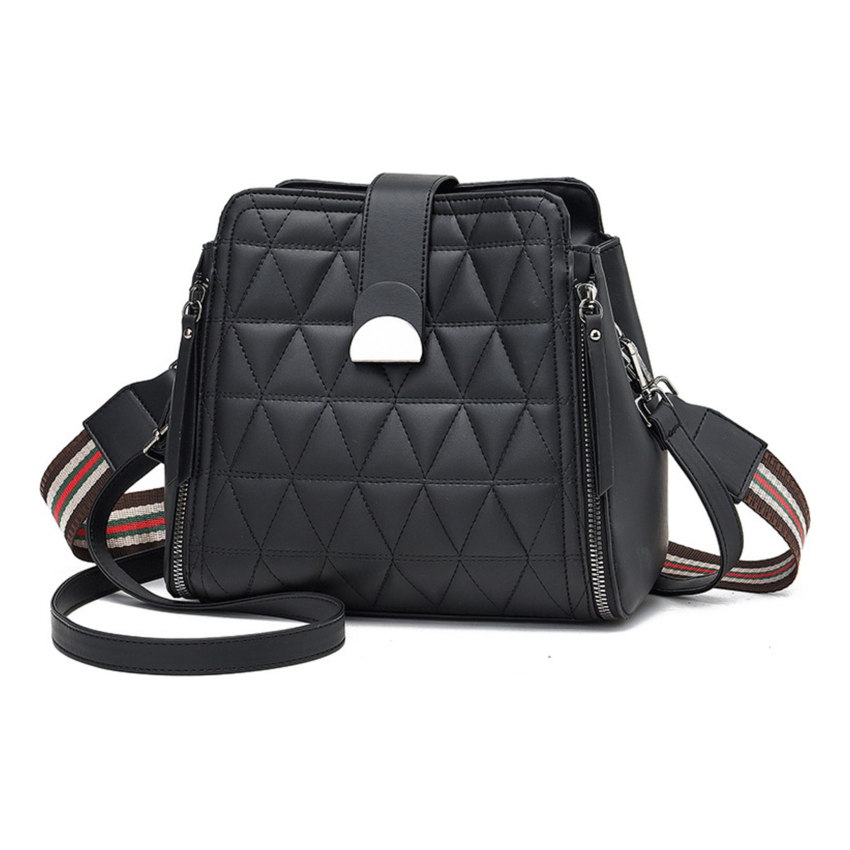 Cartera Bolso De Dama Bandolera Triángulos Moderna - Imagen 1