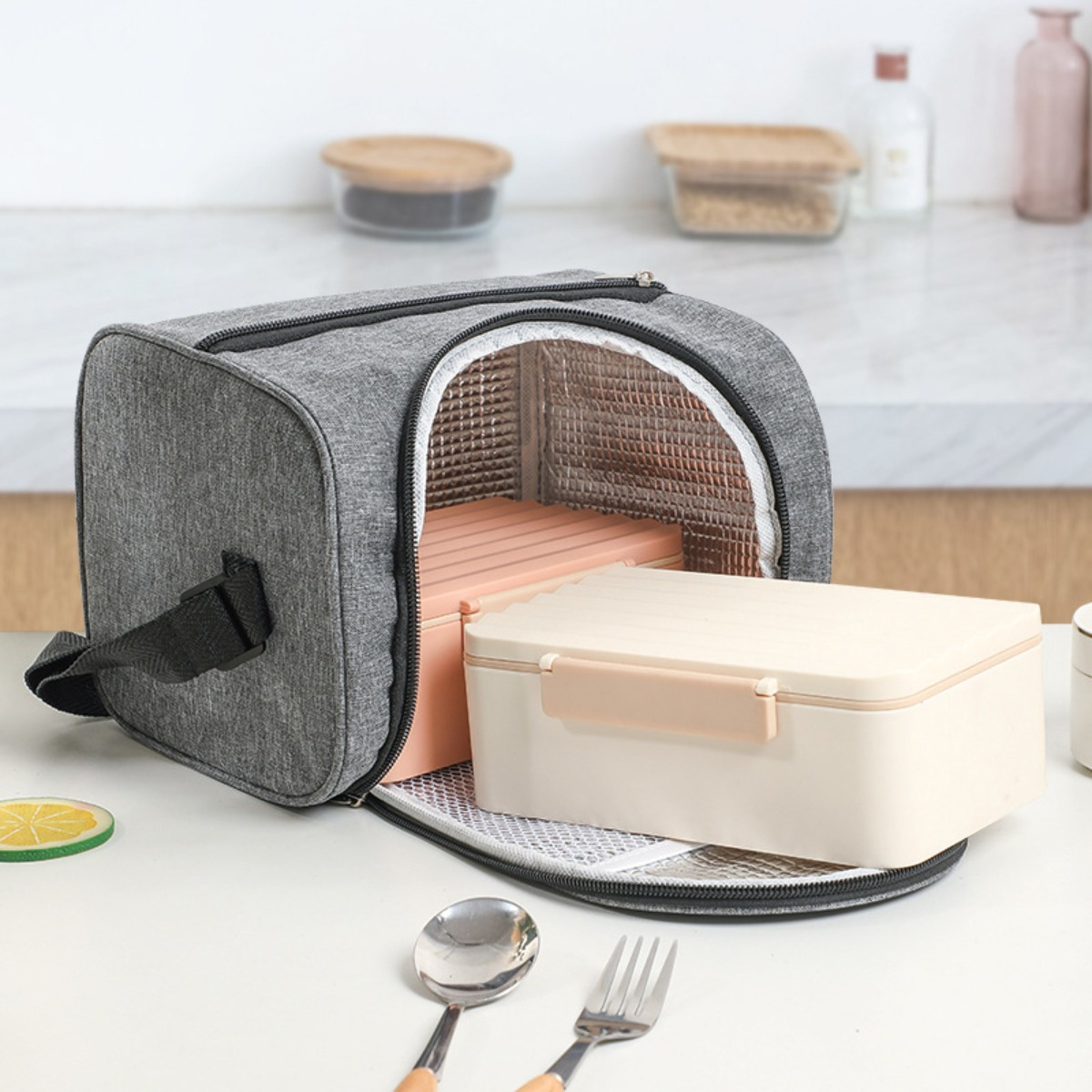 Lunchera Lonchera Bolso Térmico Con Bolsillo Externo - Imagen 8