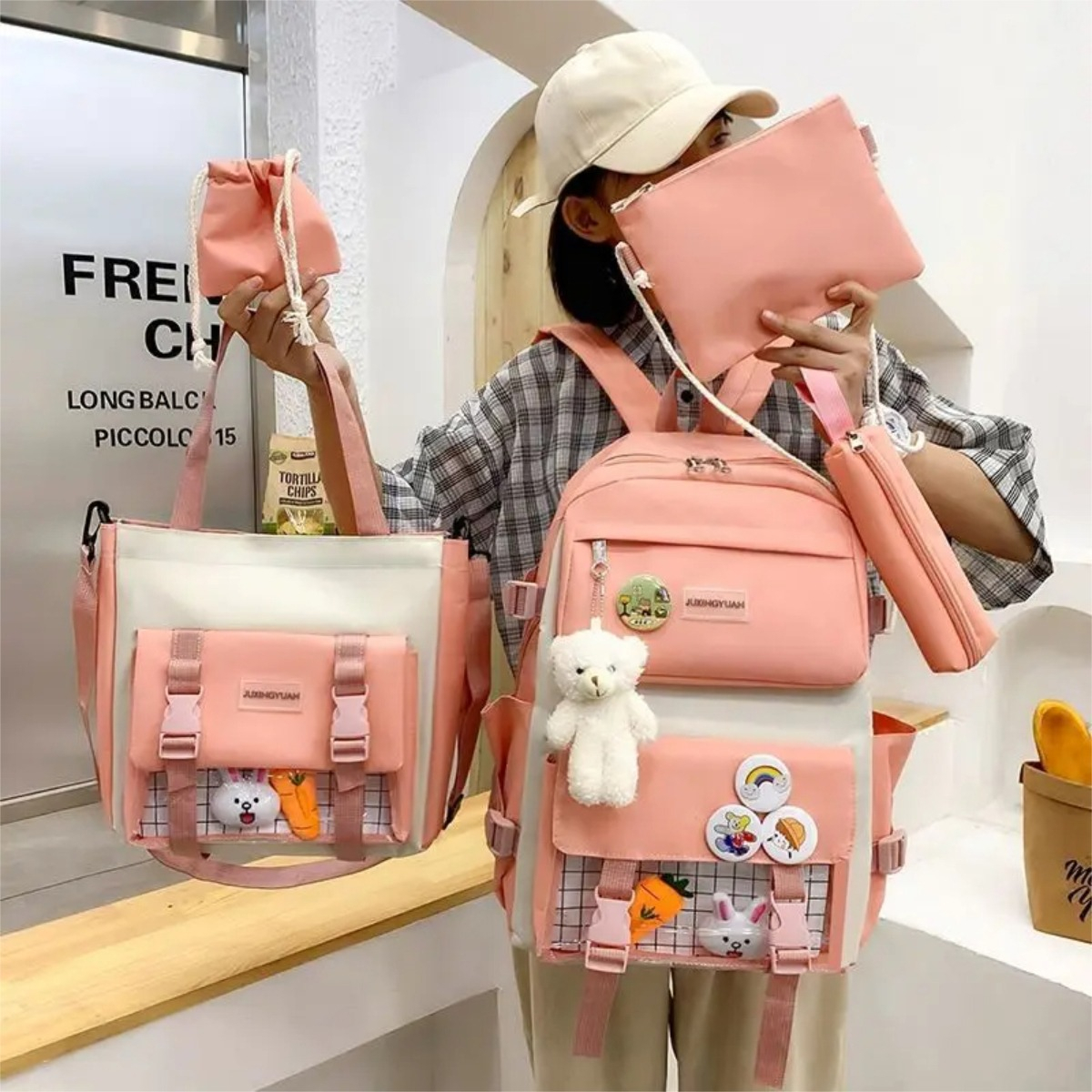 Set Mochila Y Bolso De 5 Piezas Escolar Niño Niña Infantil - Imagen 12