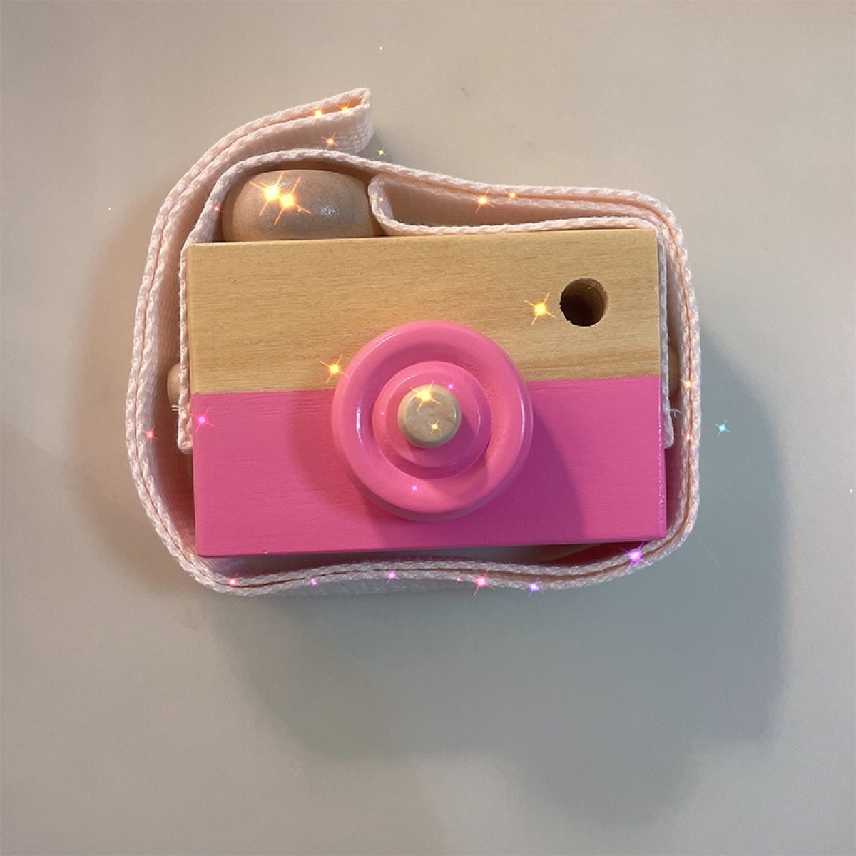Juguete Infantil Camara De Fotos En Madera C/ Visor Y Correa - Imagen 5