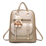 Cartera Mochila Urbana Con Peluche Dama De Cuerina