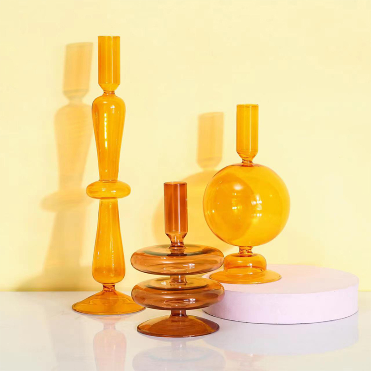 Candelabro Portavela De Cristal Alto Decoración - Imagen 18