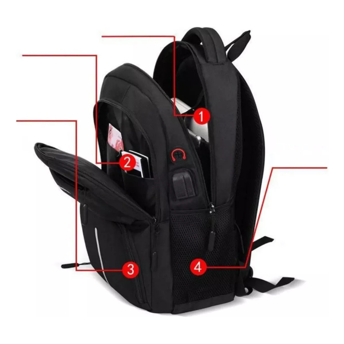 Mochila Urbana Impermeable Para Estudiante Viaje Y Notebook - Imagen 11
