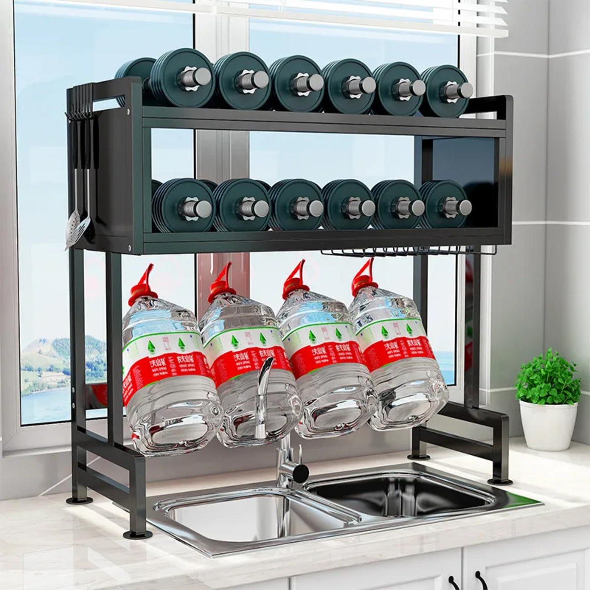 Escurridor De Platos Y Vasos Acero Inoxidable Con Tapa - Imagen 2