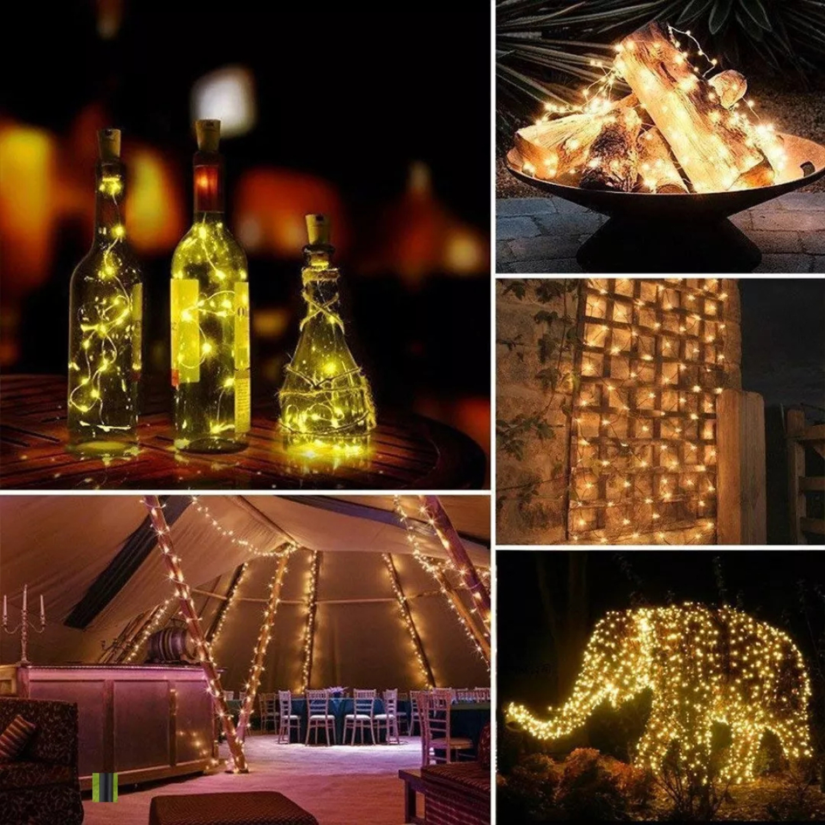 Guirnalda Guía 100 Mini Luces Led Luciérnagas Solar Navidad - Imagen 2
