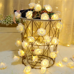Guirnalda Luces Led Usb Flores Rosas Blancas Calido - Imagen 4