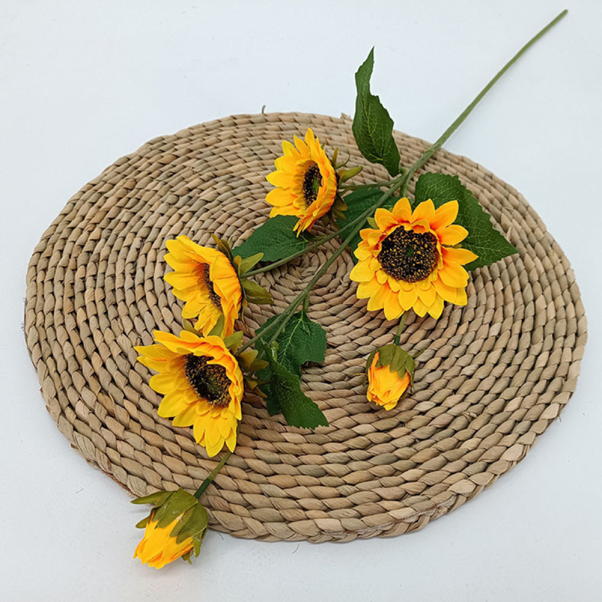Planta Ramo Girasol Artificial 5 Flores 70 Cm - Imagen 2