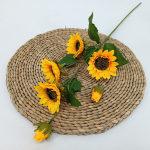 Planta Ramo Girasol Artificial 5 Flores 70 Cm - Imagen 2