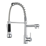 Canilla Cocina Monocomando Flexible Doble Pico Cocina