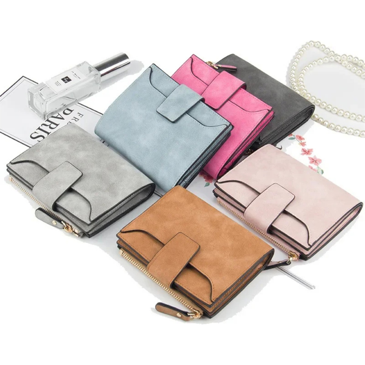 Billetera Tarjetero Unisex Tarjetero Cuero Nobuk Pu - Imagen 21