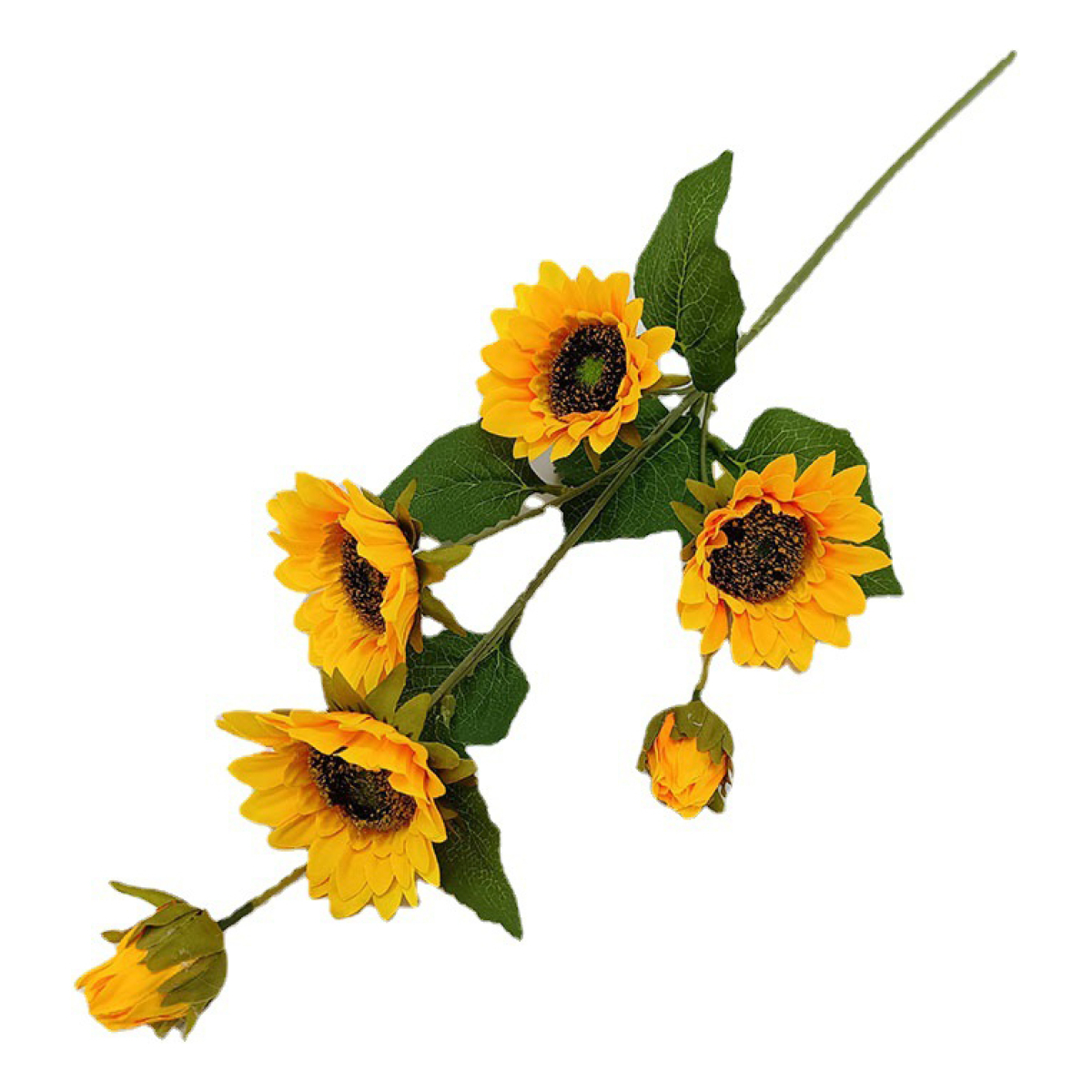 Planta Ramo Girasol Artificial 5 Flores 70 Cm - Imagen 1
