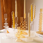 Candelabro Portavela De Cristal Ancho Decoración - Imagen 3