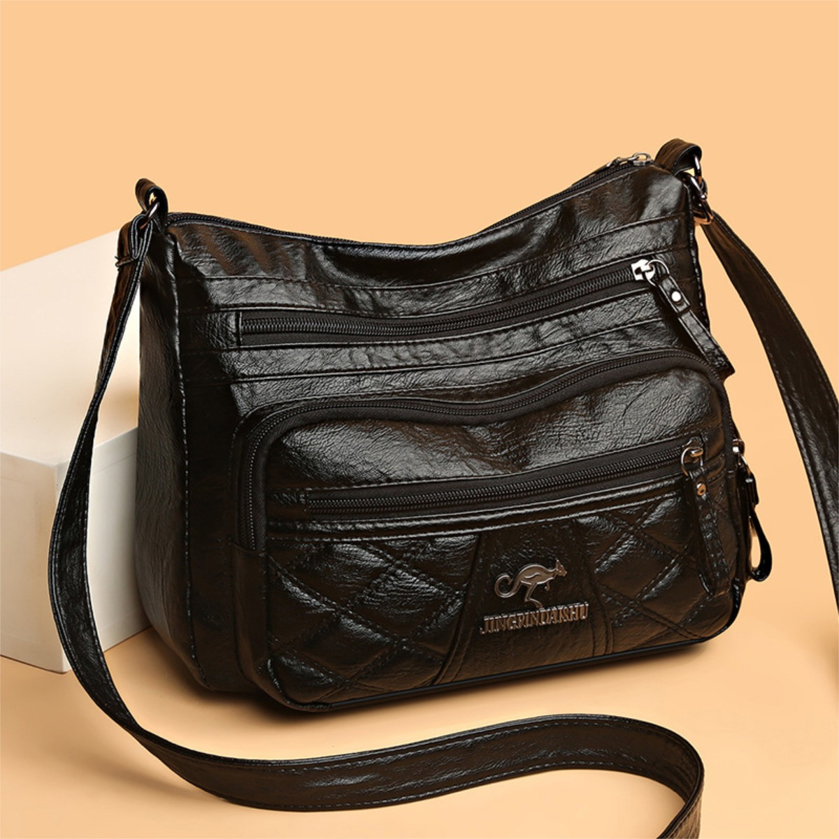Cartera Bolso Capitoneado Mujer En Cuero Pu Varios Bolsillos - Imagen 3