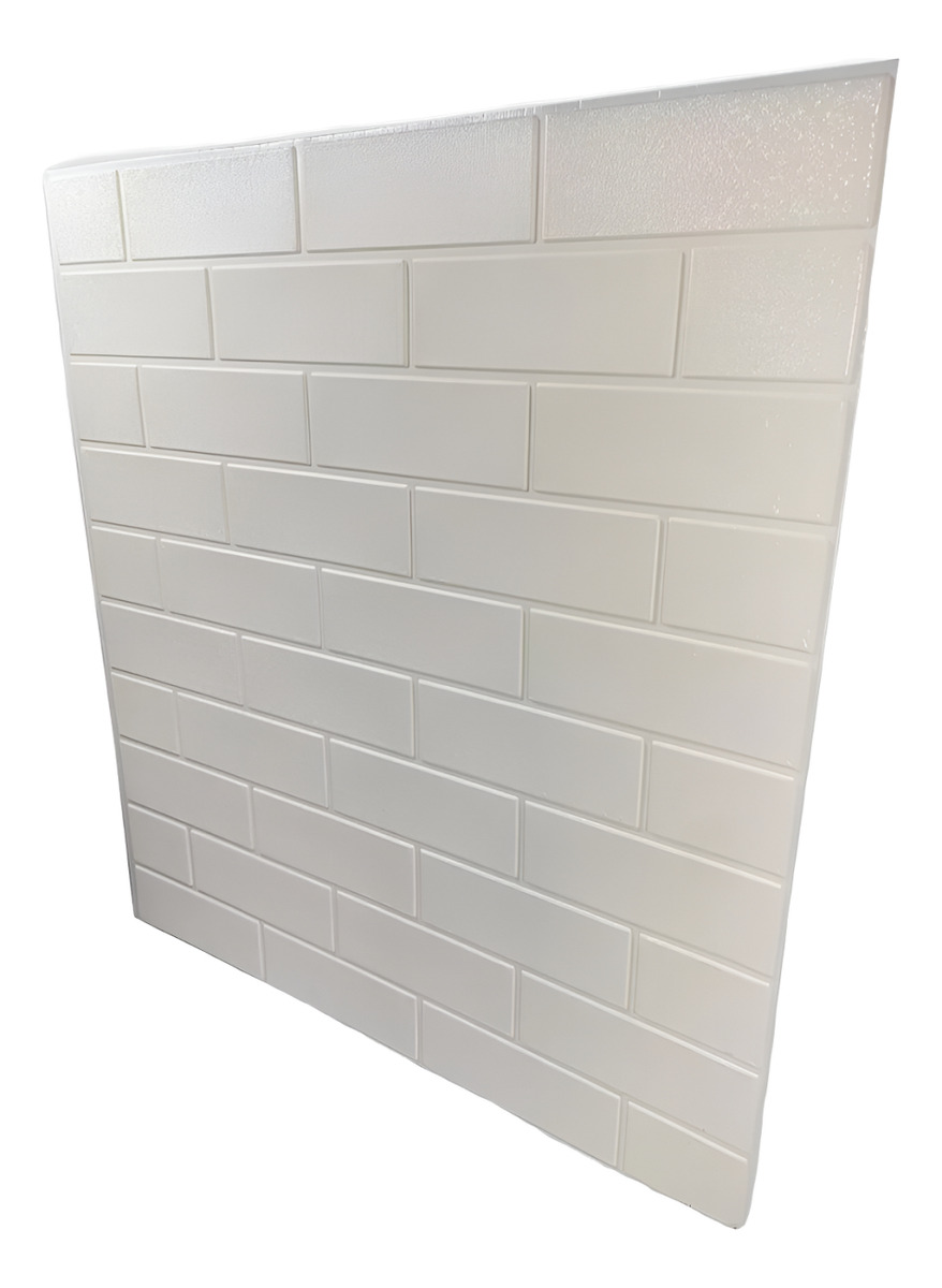 D_858418-MLU78592494846_082024-F.jpg Revestimientos Adhesivo Panel 3d Simil Ladrillo Blanco - Imagen 1