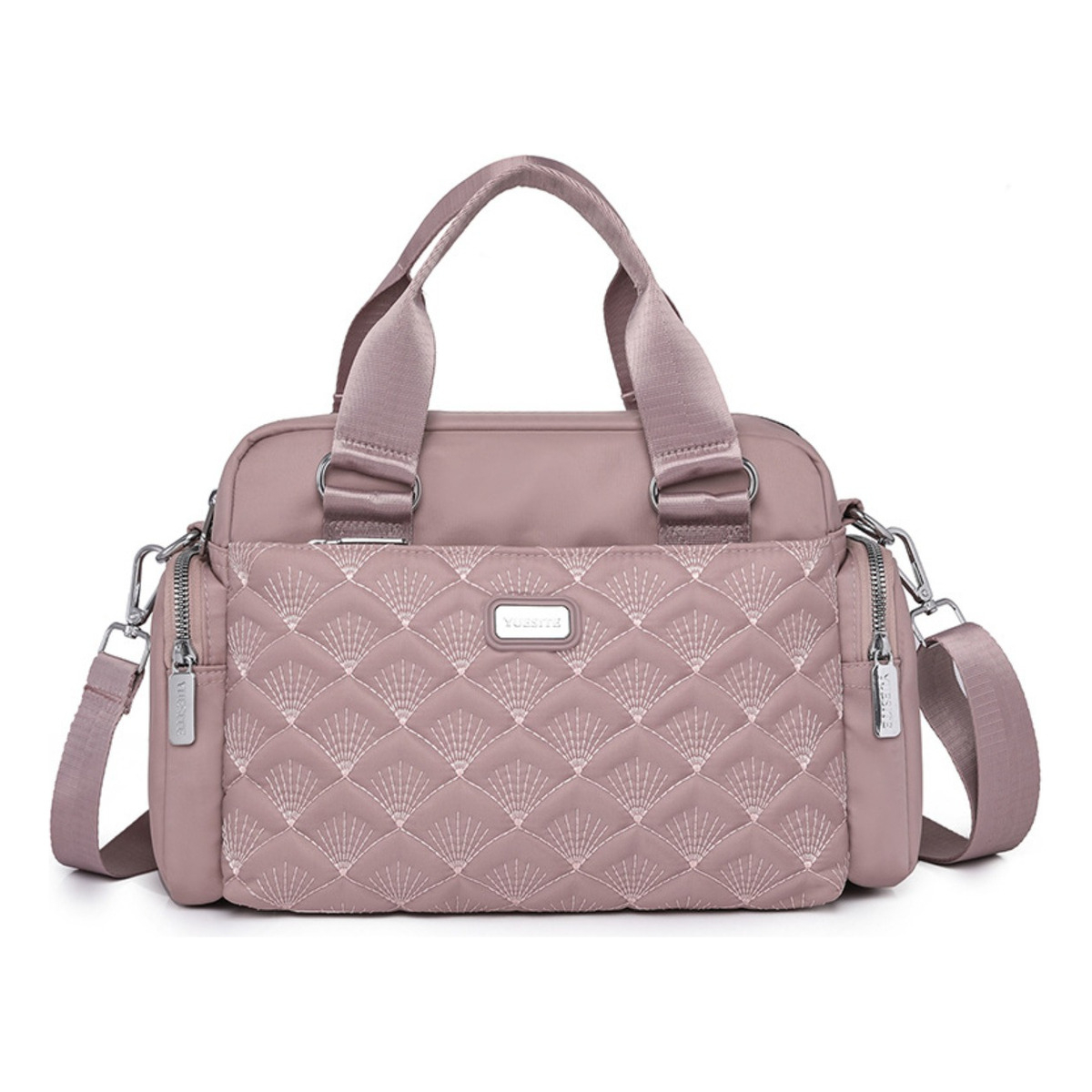 Bolso Cartera Capitoneado Con Bolsillos Y Varios Cierres - Imagen 9