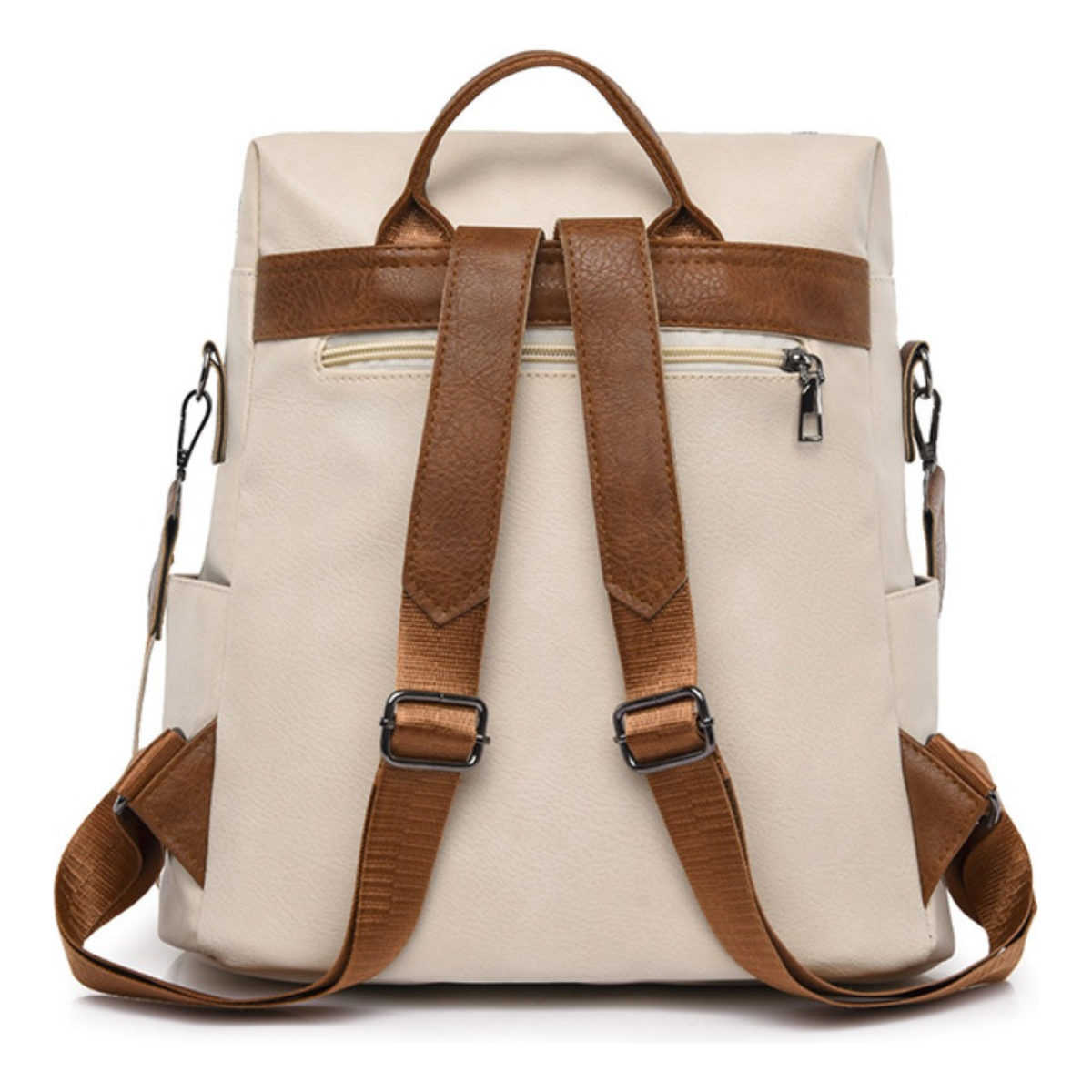 Mochila Urbana En Cuero Pu Estilo Hobo Varios Bolsillos - Imagen 3