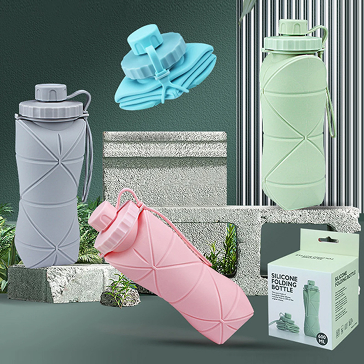 Botella Plegable Deportiva De Silicona Para Deportes Calidad - Imagen 8