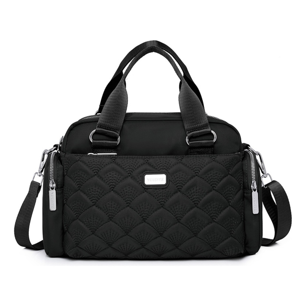 Bolso Cartera Capitoneado Con Bolsillos Y Varios Cierres - Imagen 1