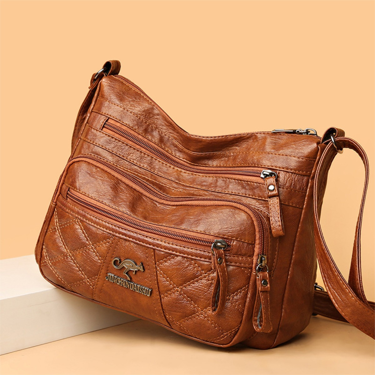 Cartera Bolso Capitoneado Mujer En Cuero Pu Varios Bolsillos - Imagen 2