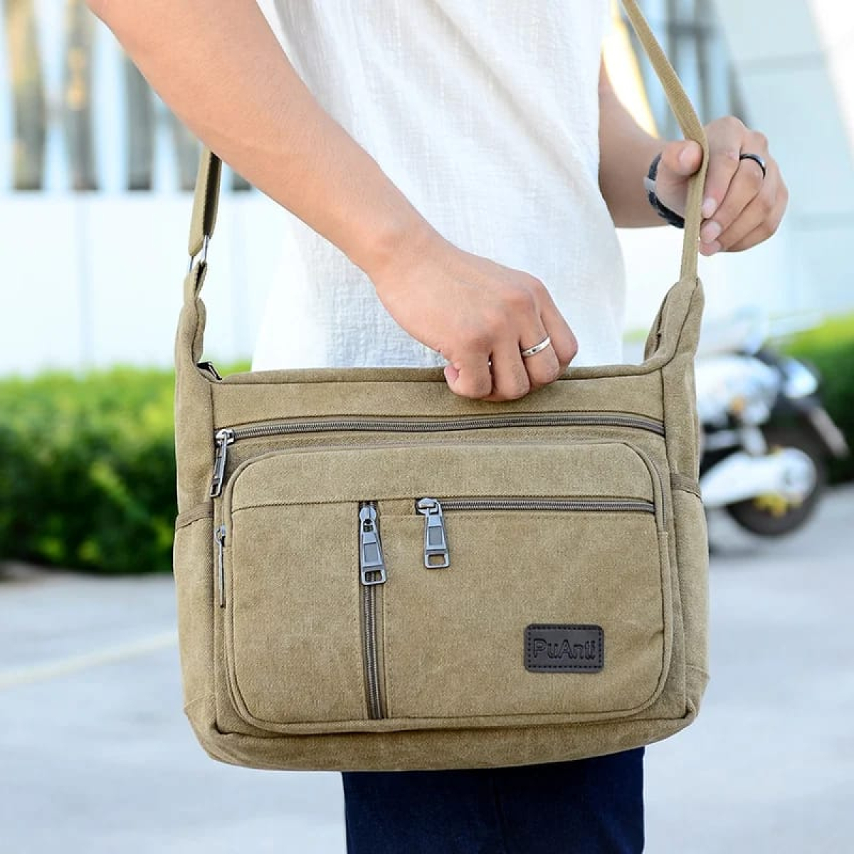 Morral Bandolera Cruzada Unisex Bolso Organizador - Imagen 8