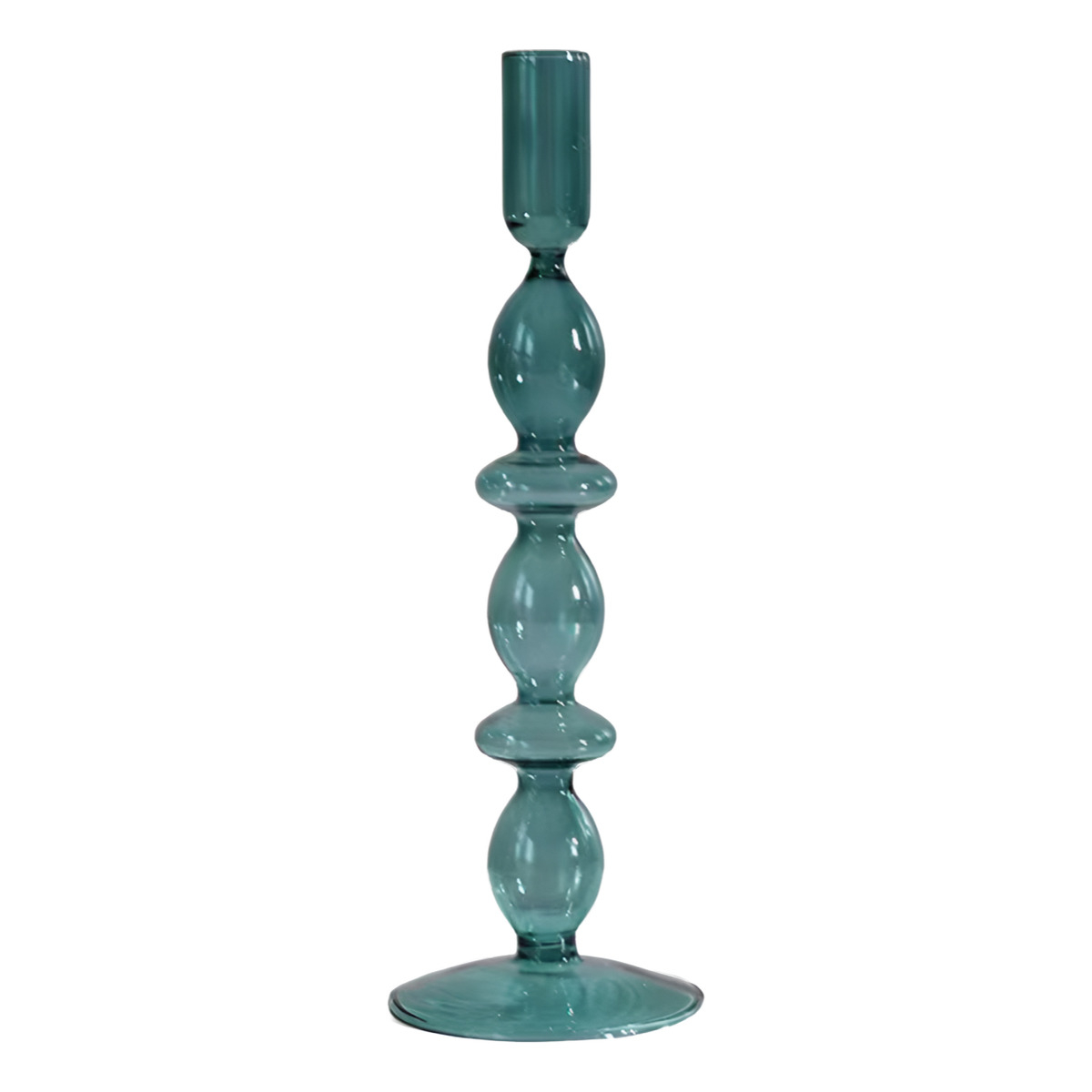 Candelabro Portavela De Cristal Alto Decoración - Imagen 1
