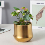Florero Maceta De Cerámica Decoracion Con Detalle Dorados - Imagen 4