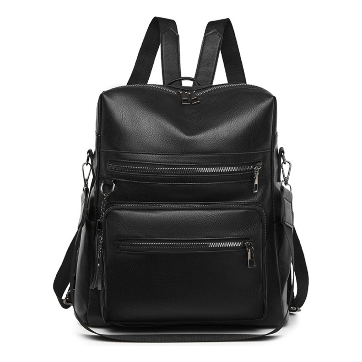 Mochila Urbana En Cuero Pu Estilo Hobo Varios Bolsillos - Imagen 6