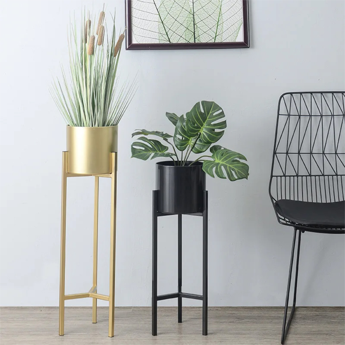Maceta Nórdica Con Soporte Hierro Moderna Chica - Imagen 24