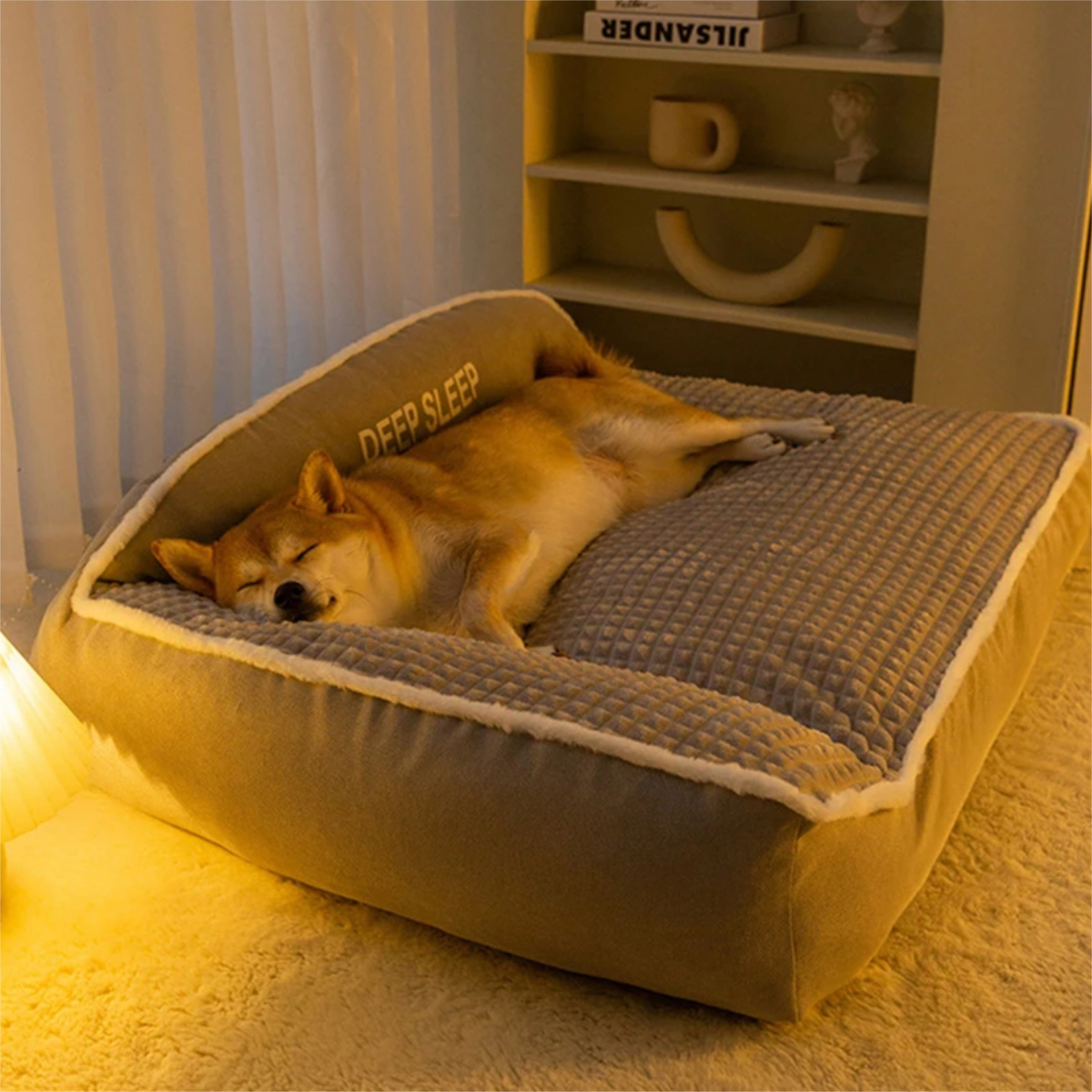 Cucha Cuna Cama Para Perro Con Borde Tipo Sofa Mascota L - Imagen 3