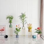 Maceta Nórdica Con Soporte Hierro Moderna Grande - Imagen 2