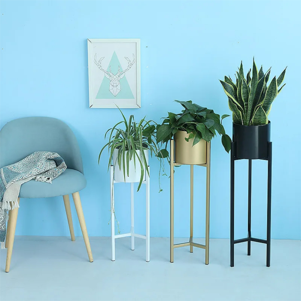 Maceta Nórdica Con Soporte Hierro Moderna Grande - Imagen 18
