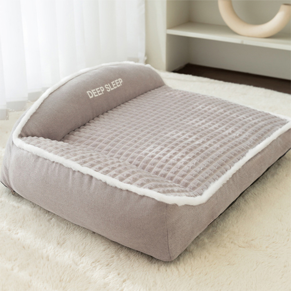 Cucha Cuna Cama Para Perro Con Borde Tipo Sofa Mascota L - Imagen 5