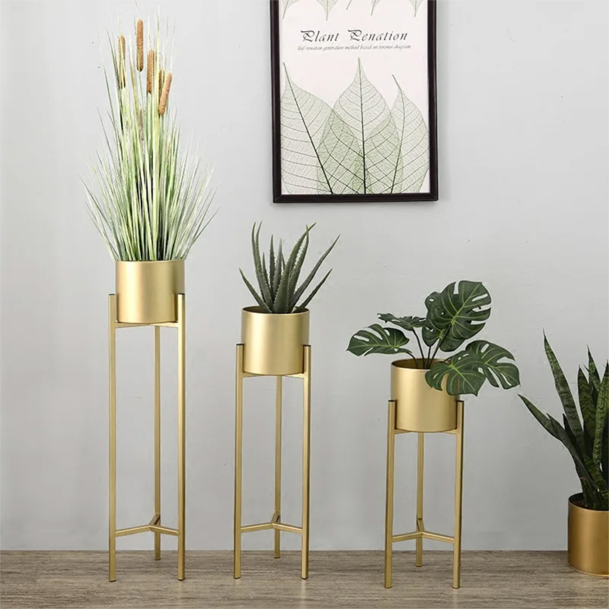 Maceta Nórdica Con Soporte Hierro Moderna Chica - Imagen 19