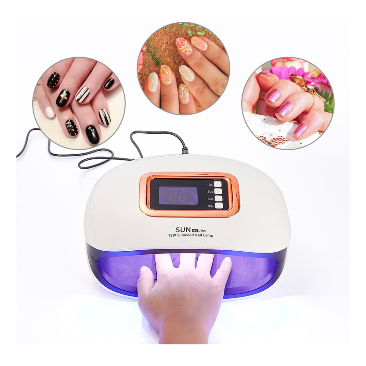 Cabina Lampara Secadora De Uñas En Gel Premium Uv Led 72w - Imagen 2