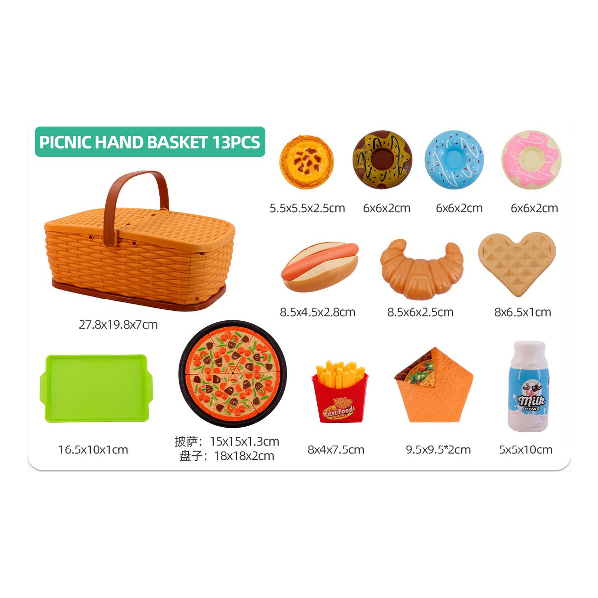Juguete De Picnic Con Canasta Para Niños Con Accesorios - Imagen 5