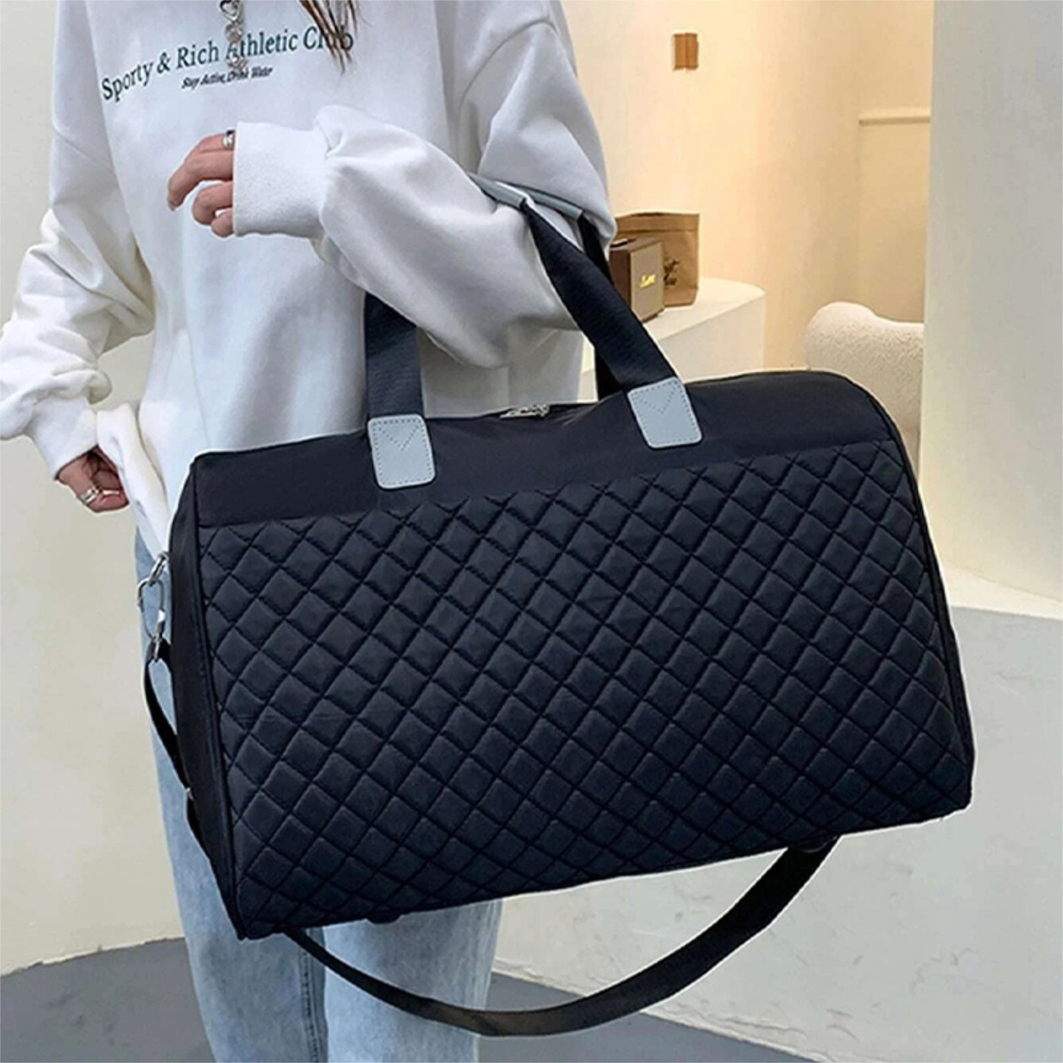 Bolso Diseño Capitoneado Para Mujer Ideal Deportivo - Imagen 3