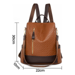 Cartera Mochila Anitrrobo Diseño De Piel Cocodrilo - Imagen 15