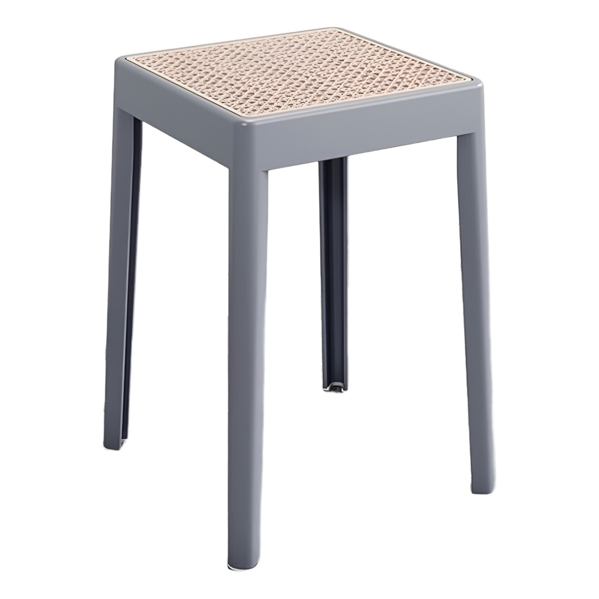 Taburete Banco Banqueta De Plastico Y Rattan Apilable - Imagen 12